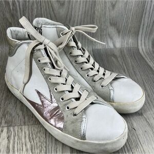 Crime London High-Top Sneakers with Metallic Accents
